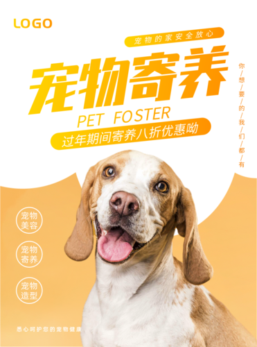 黄色宠物店推广宣传单