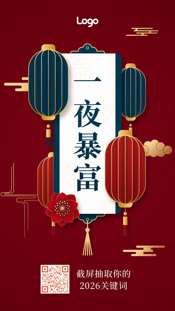 中国风新年祝福签动态手机海报