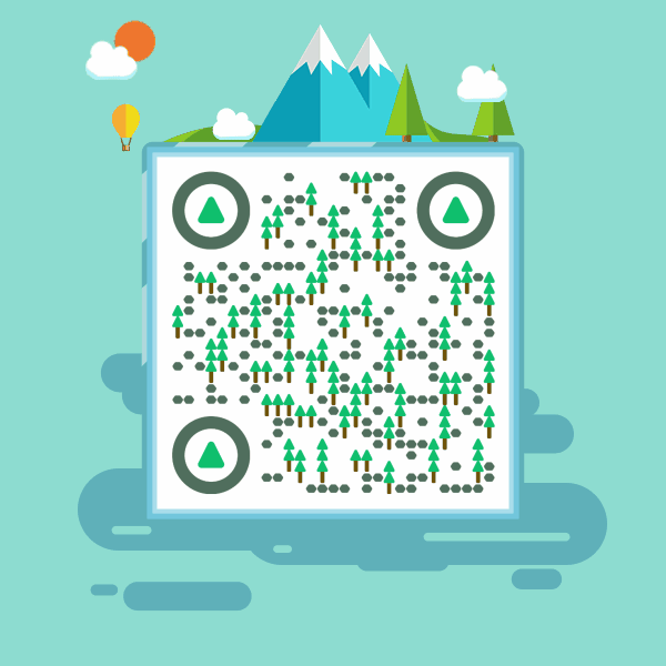 扁平风简约创意动态二维码