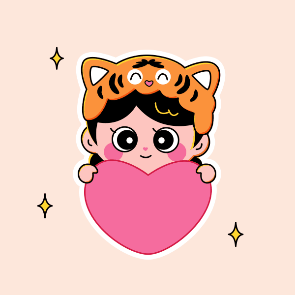 描边插画风马年新春祝福表情包