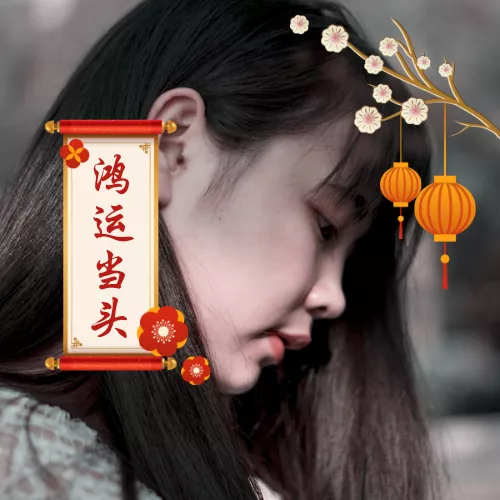 中国风鸿运当头马年头像