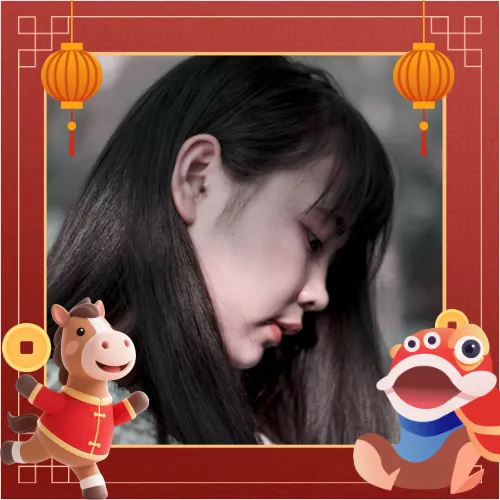 简约插画风2026春节头像