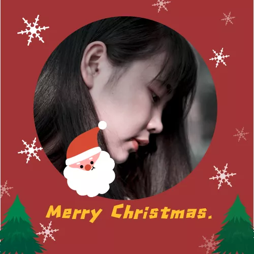 可爱贴纸风圣诞快乐头像