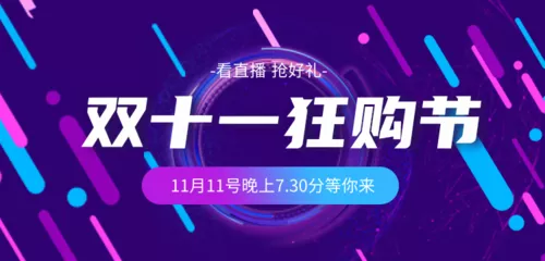 双十一狂欢节直播预告移动端横幅