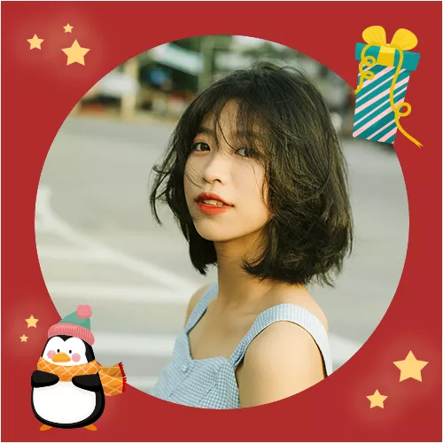 可爱贴纸风圣诞节头像