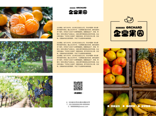 简约清新水果生鲜店铺产品宣传三折页