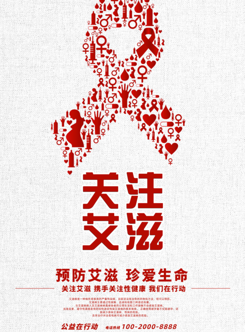 创意风世界艾滋病日海报