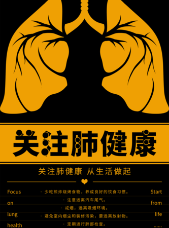 插画风关注肺健康海报/印刷海报 凡科快图