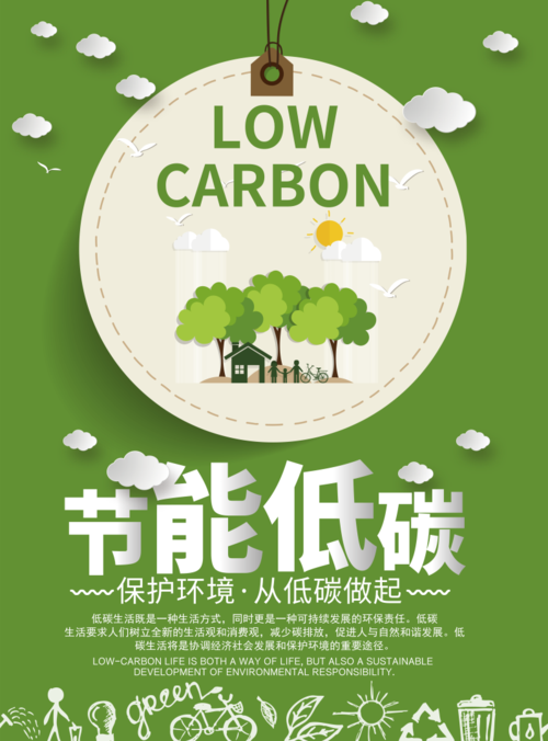 贴纸风环保公益宣传海报