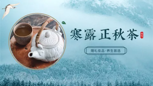 简约寒露横版海报