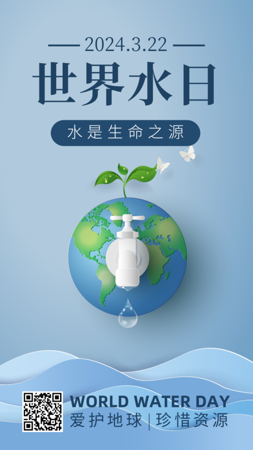 世界水日公益环保地球宣传海报
