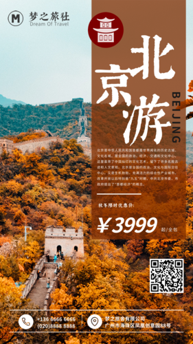 文艺旅行社宣传中国风海报
