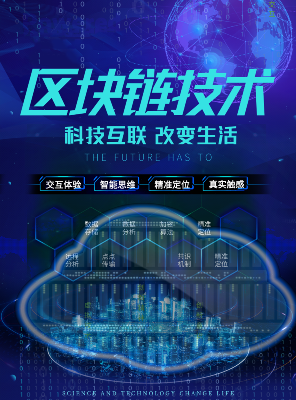 科技风区块链海报/印刷海报-凡科快图