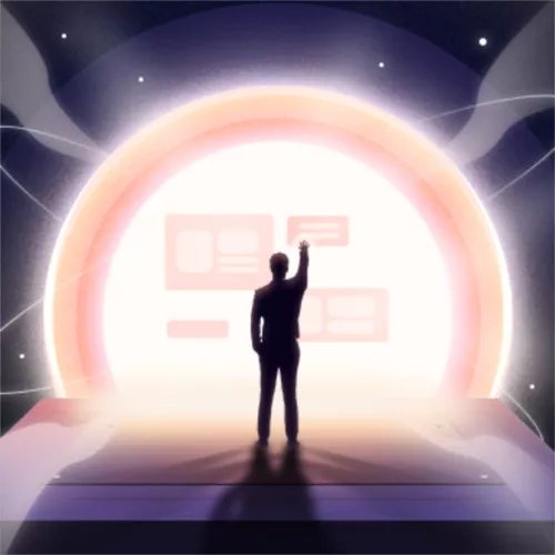 未来科技插画风秋季招聘公众号推送小图