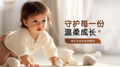 简约图文风母婴产品宣传横版海报