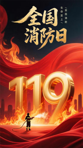 红金风11.9全国消防日手机海报