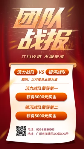 红色喜庆团队战报喜报手机海报