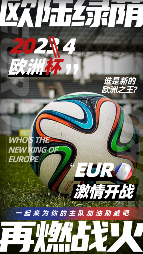 简约图文排版欧洲杯宣传手机海报