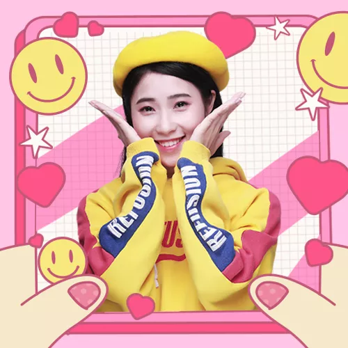 粉色可爱37女生节祝福海报头像