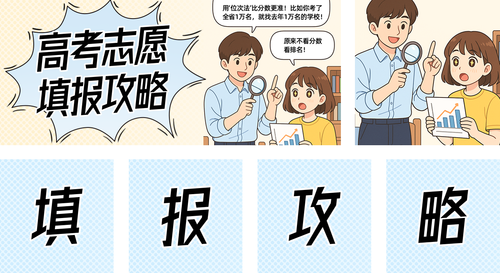 漫画风高考志愿填报攻略公众号推送套装
