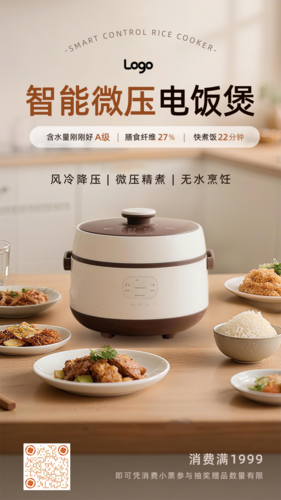 简约图文家电促销宣传手机海报