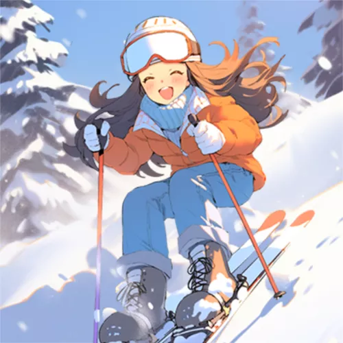 手绘风滑雪活动公众号推送小图