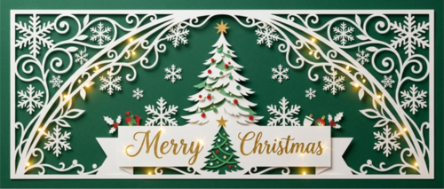 剪纸风圣诞祝福公众号推送首图