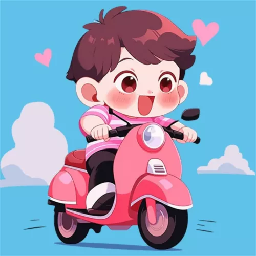 粉红可爱风情侣头像男