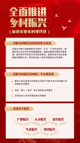 红金风乡村振兴宣传手机海报