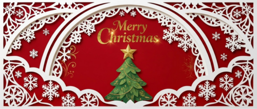 剪纸风圣诞祝福公众号推送首图