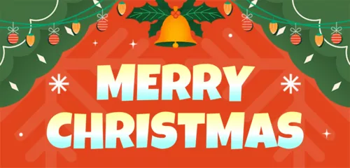 插画风圣诞节活动邀请移动端横幅