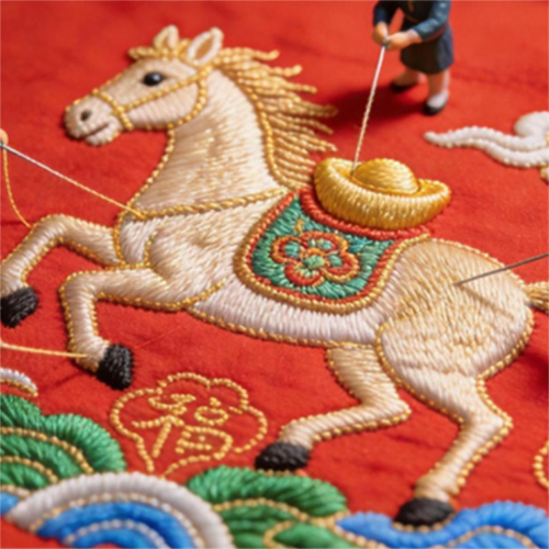 刺绣风春节祝福公众号推送小图