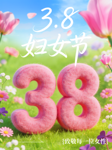 温馨风三八妇女节女神节节日祝福时尚潮流海报AIGC小红书配图
