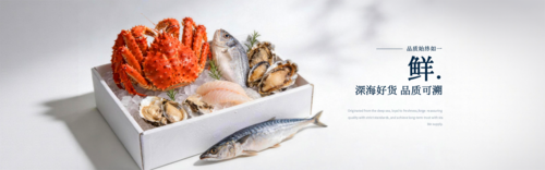 简约图文风海产品宣传PC端横幅