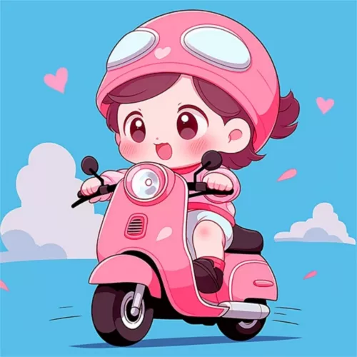 粉红可爱风情侣头像女