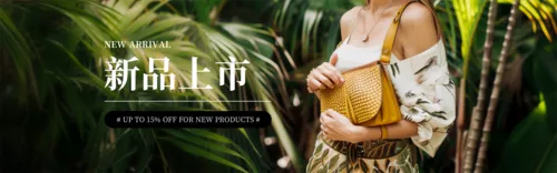 简约时尚风跨境电商产品箱包PC端横幅