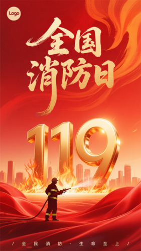 红金风11.9全国消防日手机海报