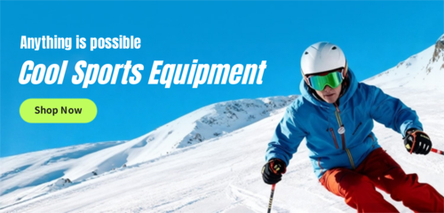 户外运动风滑雪装备产品移动端横幅