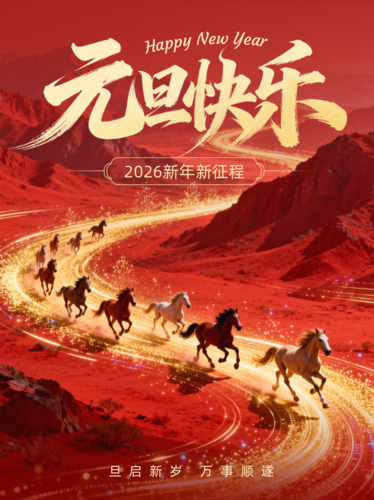 红金风元旦节日祝福小红书配图