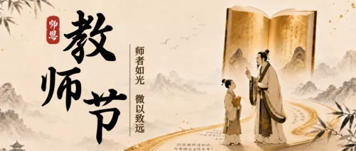 复古风教师节祝福公众号推送首图
