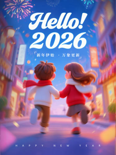 3D风跨年元旦祝福宣传小红书配图