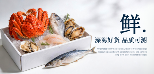 简约图文风海产品宣传移动端横幅