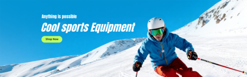 户外运动风滑雪装备产品PC端横幅