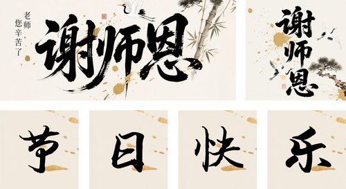 水墨风教师节祝福公众号推送套装