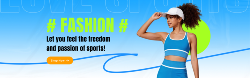 外贸B2C运动服服装产品展示PC端横幅