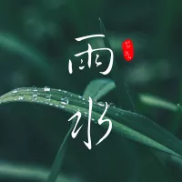 雨水简约清新公众号小图