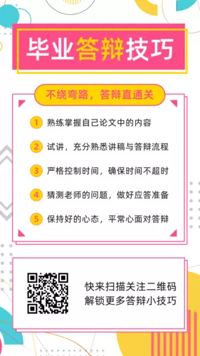 黄色孟菲斯毕业答辩技巧攻略手机海报