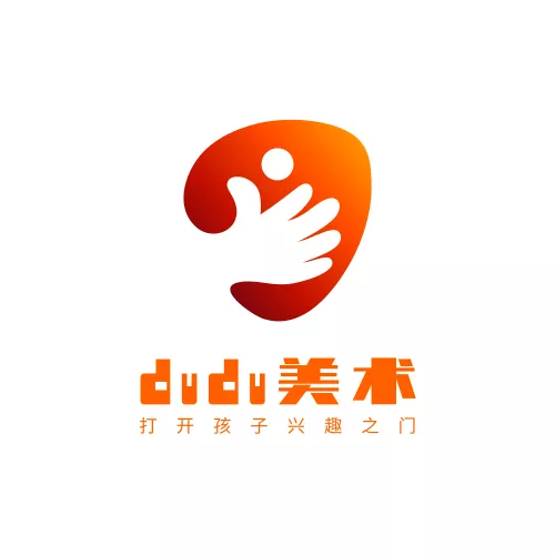 渐变橘少儿美术培训机构LOGO