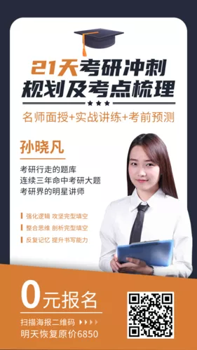 简约考研英语培训手机海报