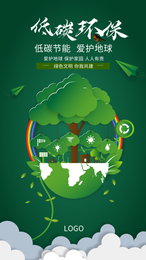 环保系列保护环境手机宣传海报